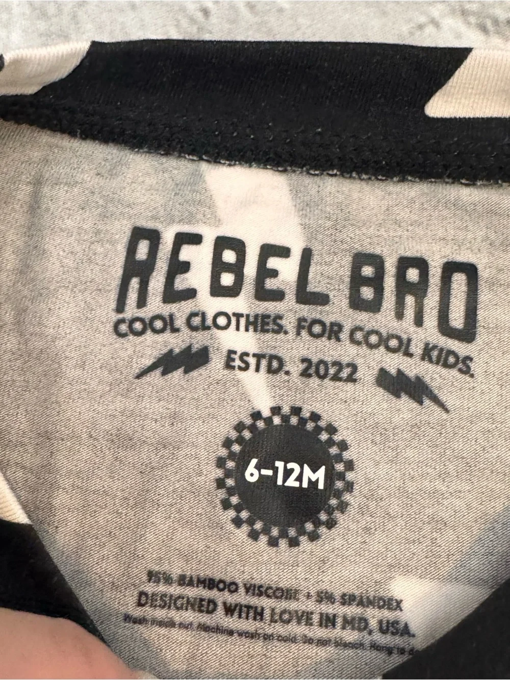 Rebel Bro Lightning Bolt Bamboo Bubble Romper